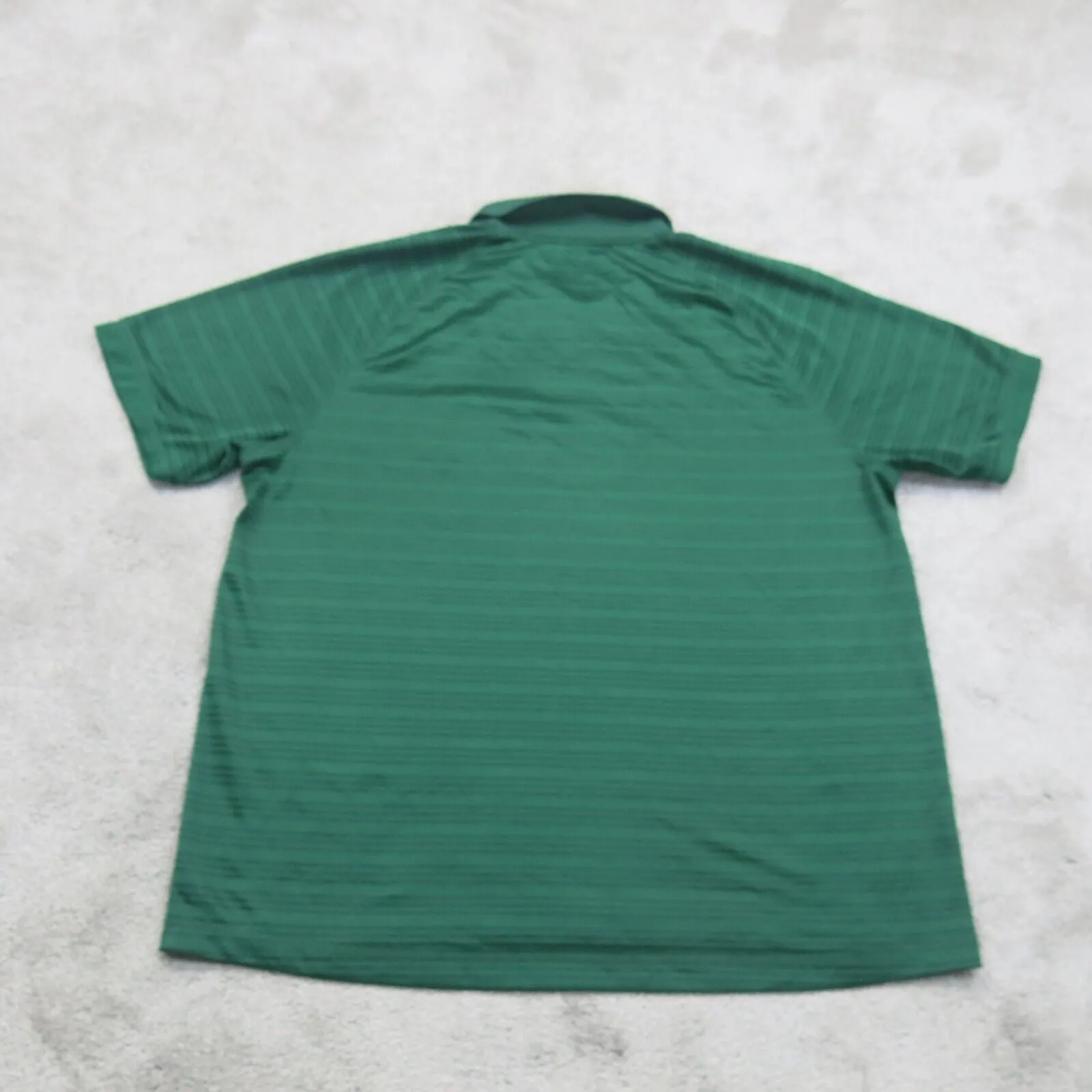 Adidas Climalite Men Striped Golf Polo Shirt Short Sleeve Sport Logo Green SZ XL