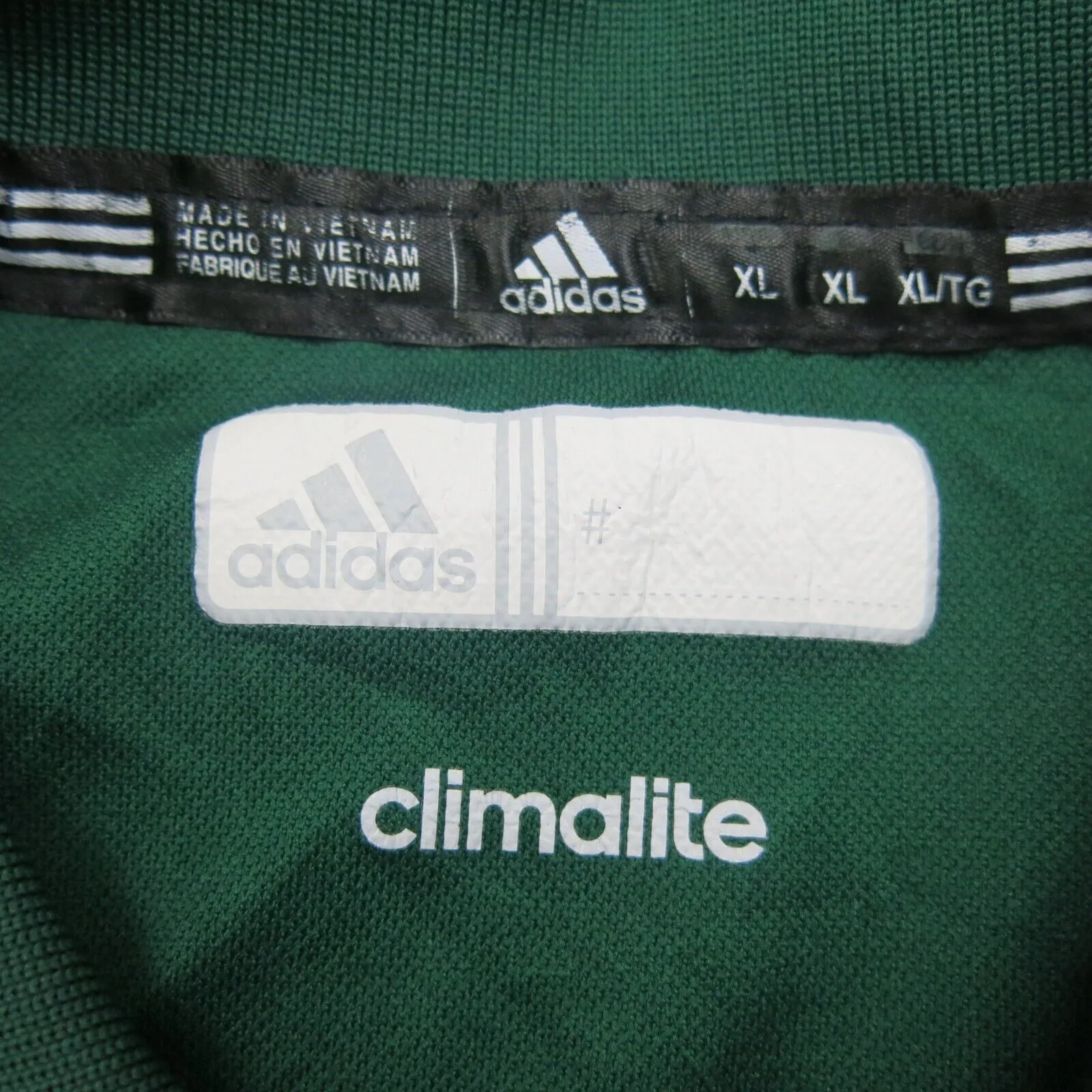 Adidas Climalite Men Striped Golf Polo Shirt Short Sleeve Sport Logo Green SZ XL