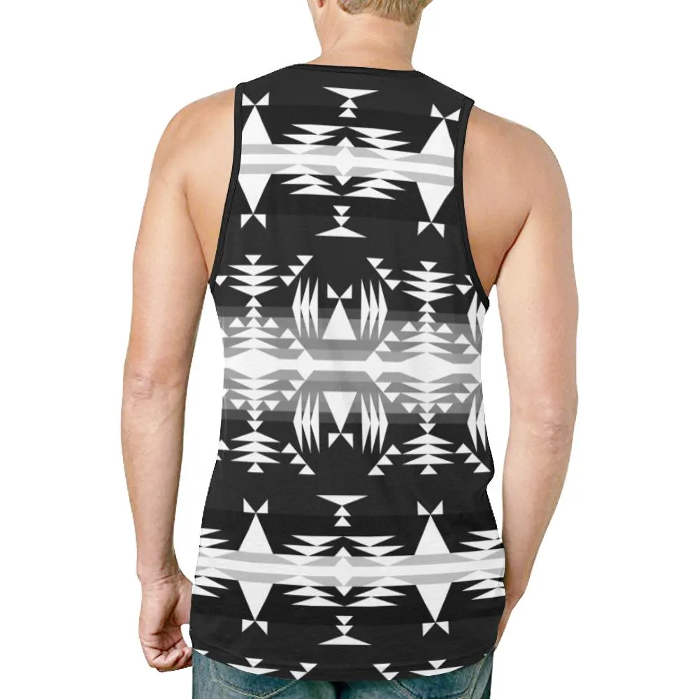 Between the Mountains Black and White Tank Top