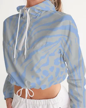 Blue Slate Safari Women's Cropped Hooded Windbreaker