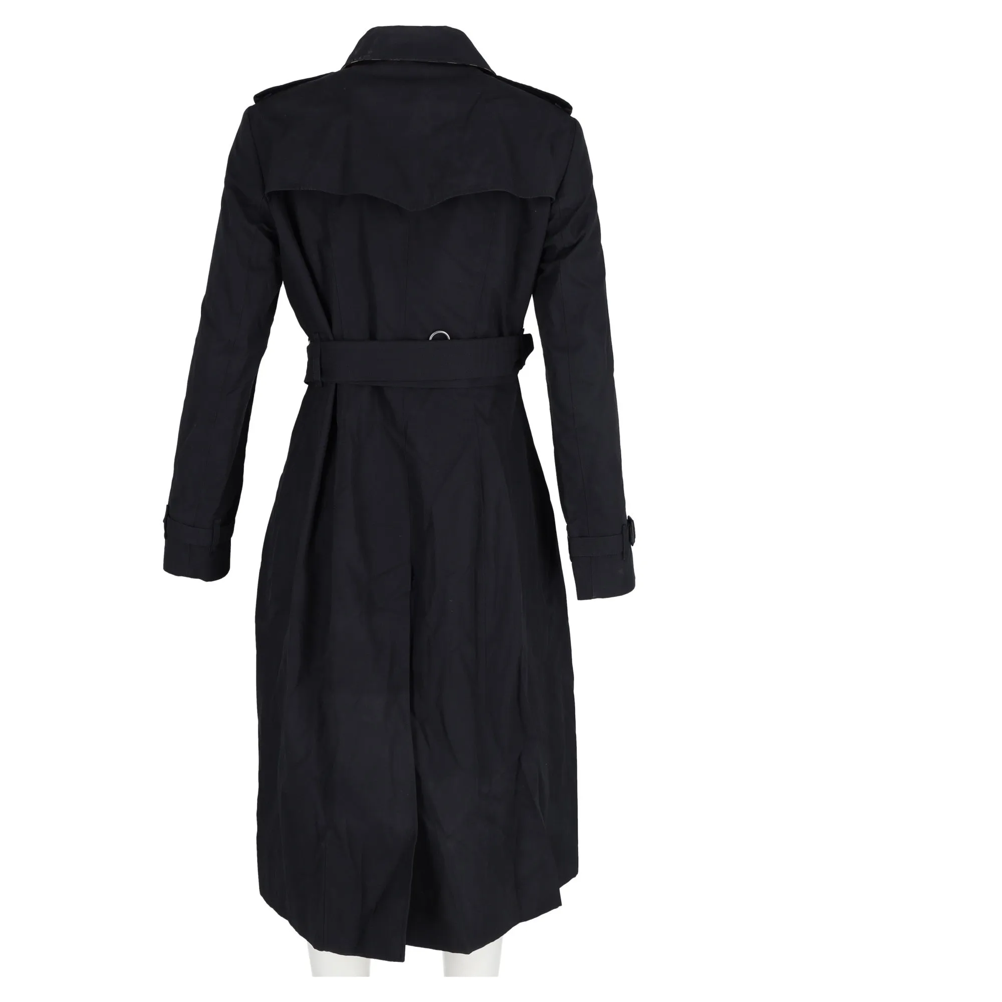 Burberry Chelsea Heritage Long Trench Coat in Navy Blue Cotton