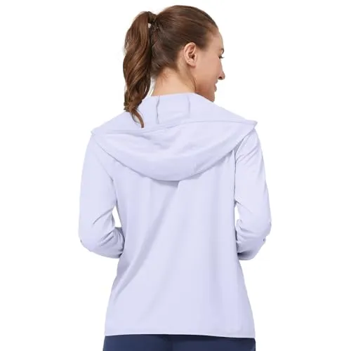 CAMEL CROWN Women's UPF 50  Sun Protection Hoodie Cycling Jacket Cooling Tops Full Zip Blue L