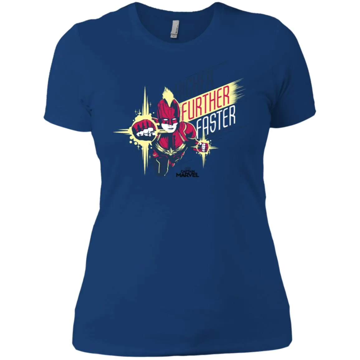 Captain Marvel Higher Further Faster Drawn Women Cotton T-Shirt