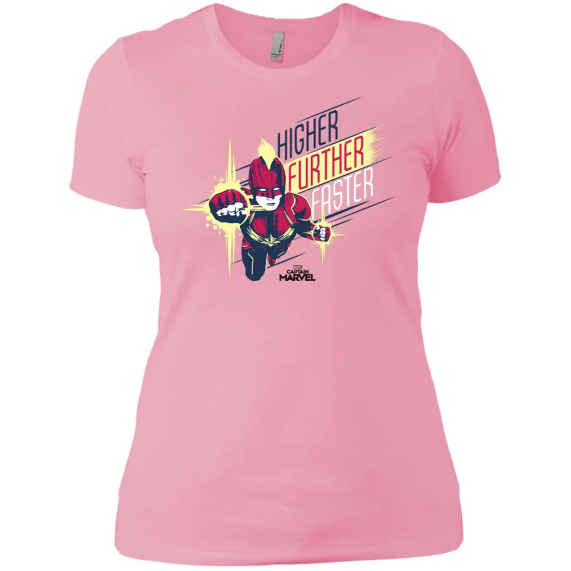 Captain Marvel Higher Further Faster Drawn Women Cotton T-Shirt