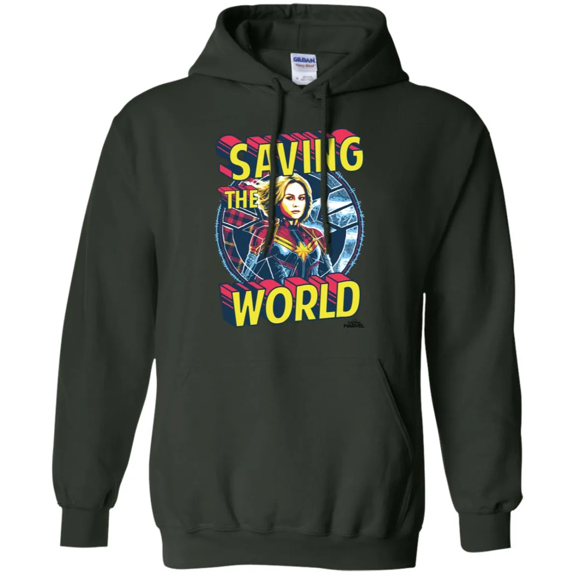 Captain Marvel Saving The World Portrait Pullover Hoodie Sweatshirt