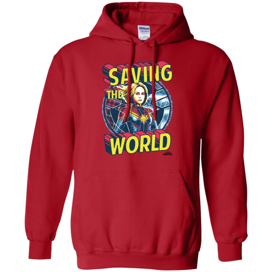 Captain Marvel Saving The World Portrait Pullover Hoodie Sweatshirt