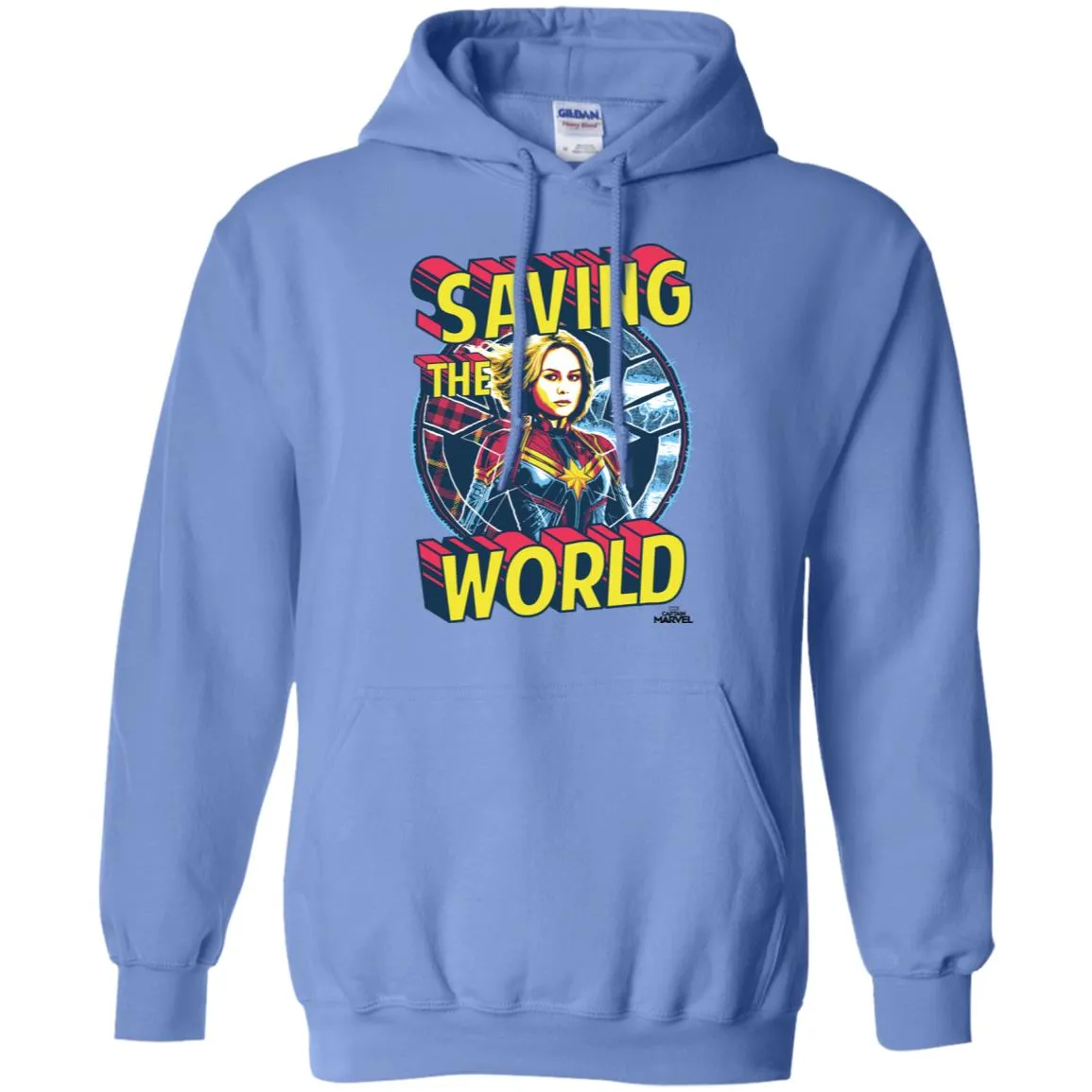 Captain Marvel Saving The World Portrait Pullover Hoodie Sweatshirt