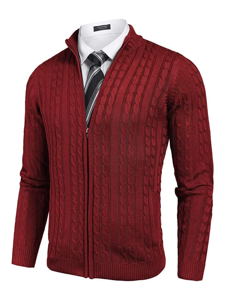 Cardigan Knitted Zip Up Sweater with Pockets (US Only)