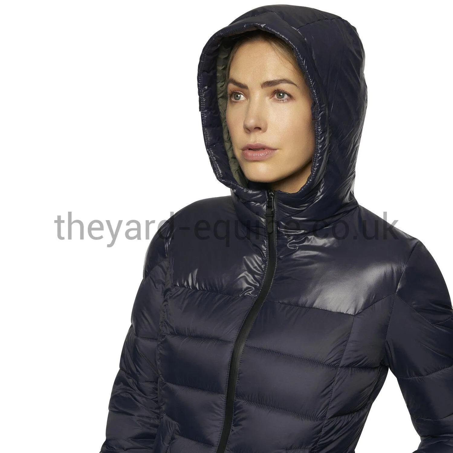 Cavalleria Toscana Coat - Padded Shiny/Matt Nylon Hooded Puffer Navy