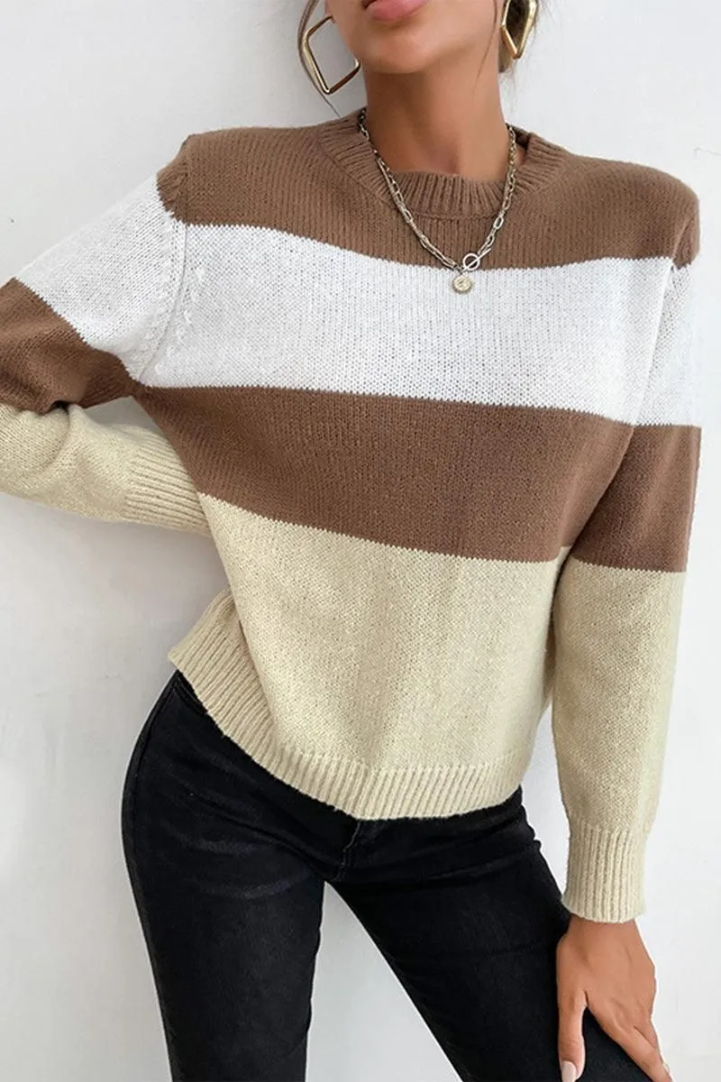 COLOR BLOCK DAILY SWEATER TOP