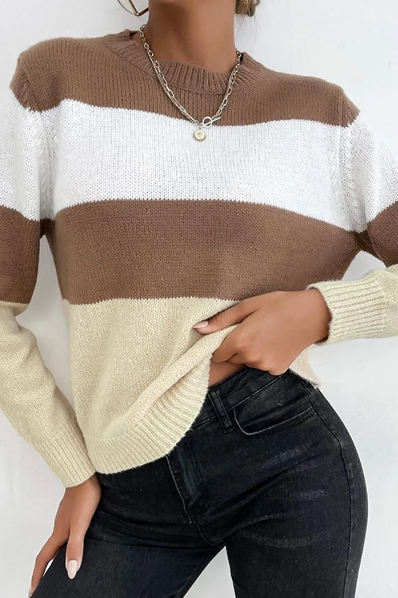 COLOR BLOCK DAILY SWEATER TOP