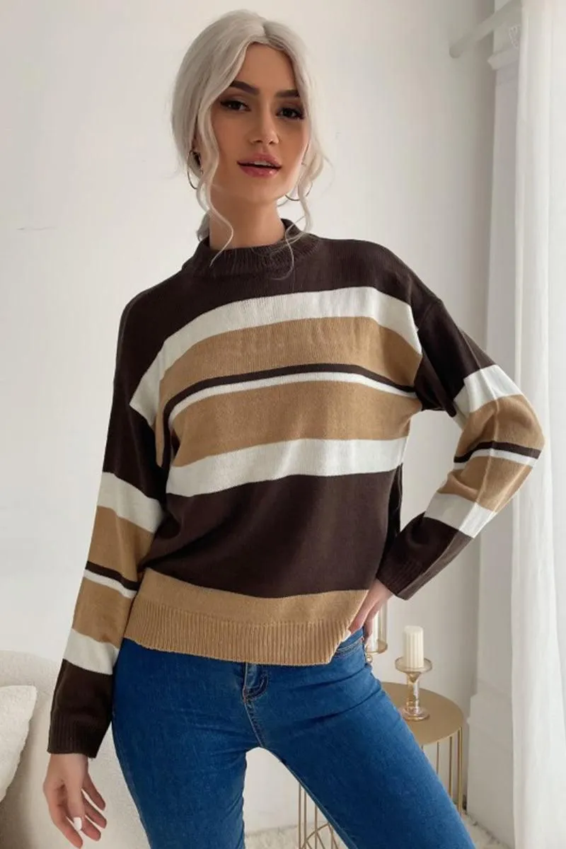 COLOR BLOCK DAILY SWEATER TOP