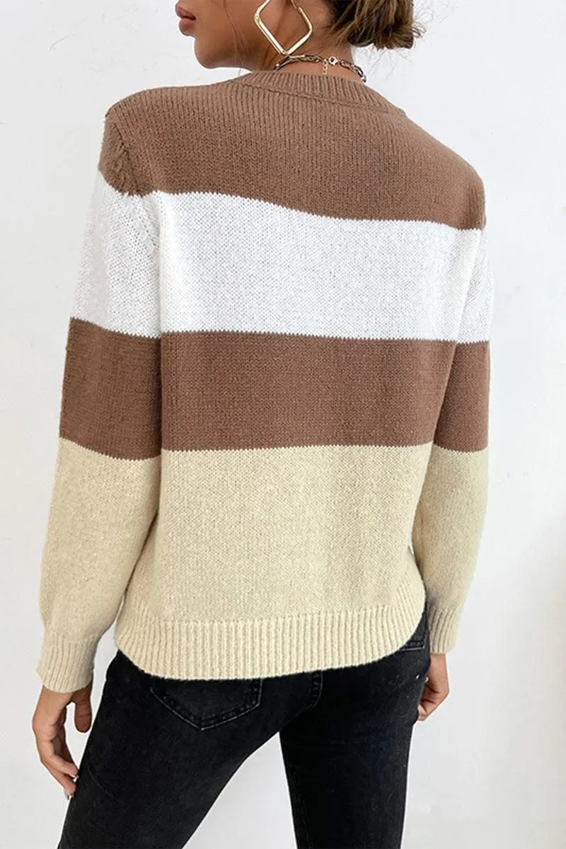 COLOR BLOCK DAILY SWEATER TOP