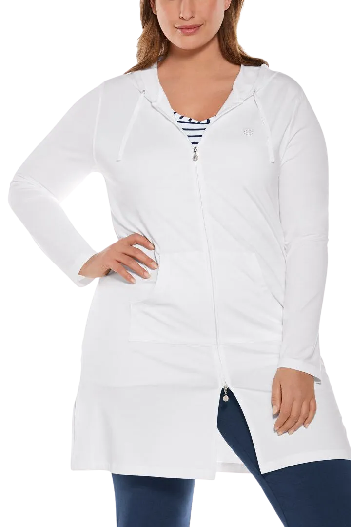 Coolibar Cabana Hoodie Coverup UPF 50  - White