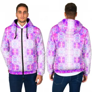 COSMIC FRACTAL PATTERN - MAGENTA | MEN'S WINTER HOODIE JACKET | YANTRART