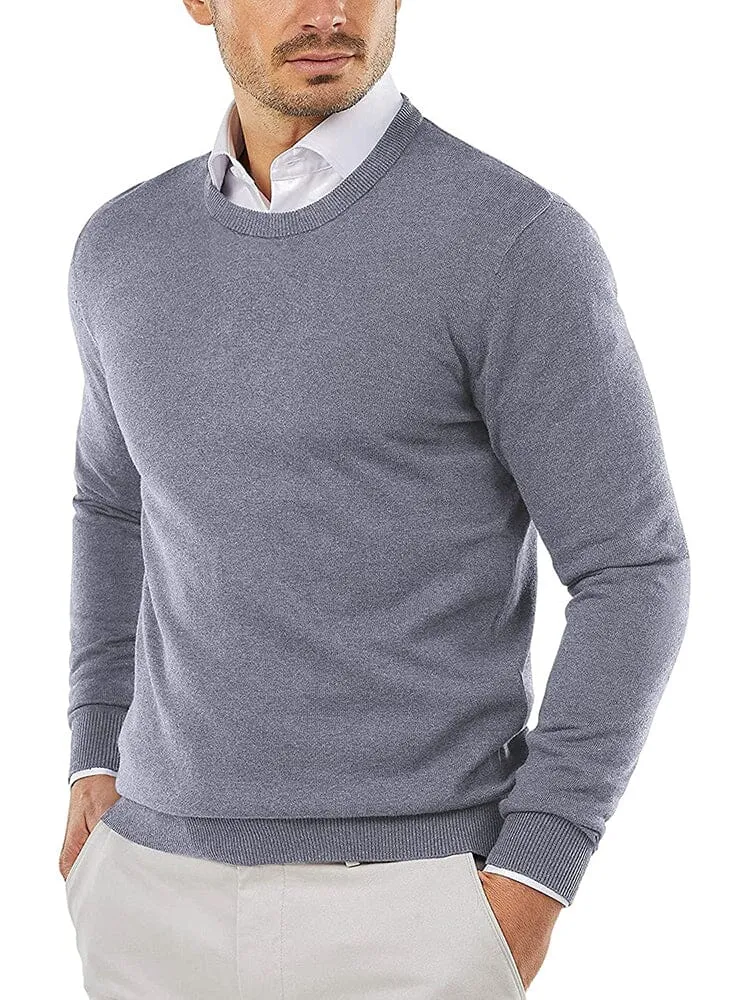 Crew Neck Slim Fit Pullover Knitted Sweater (US Only)