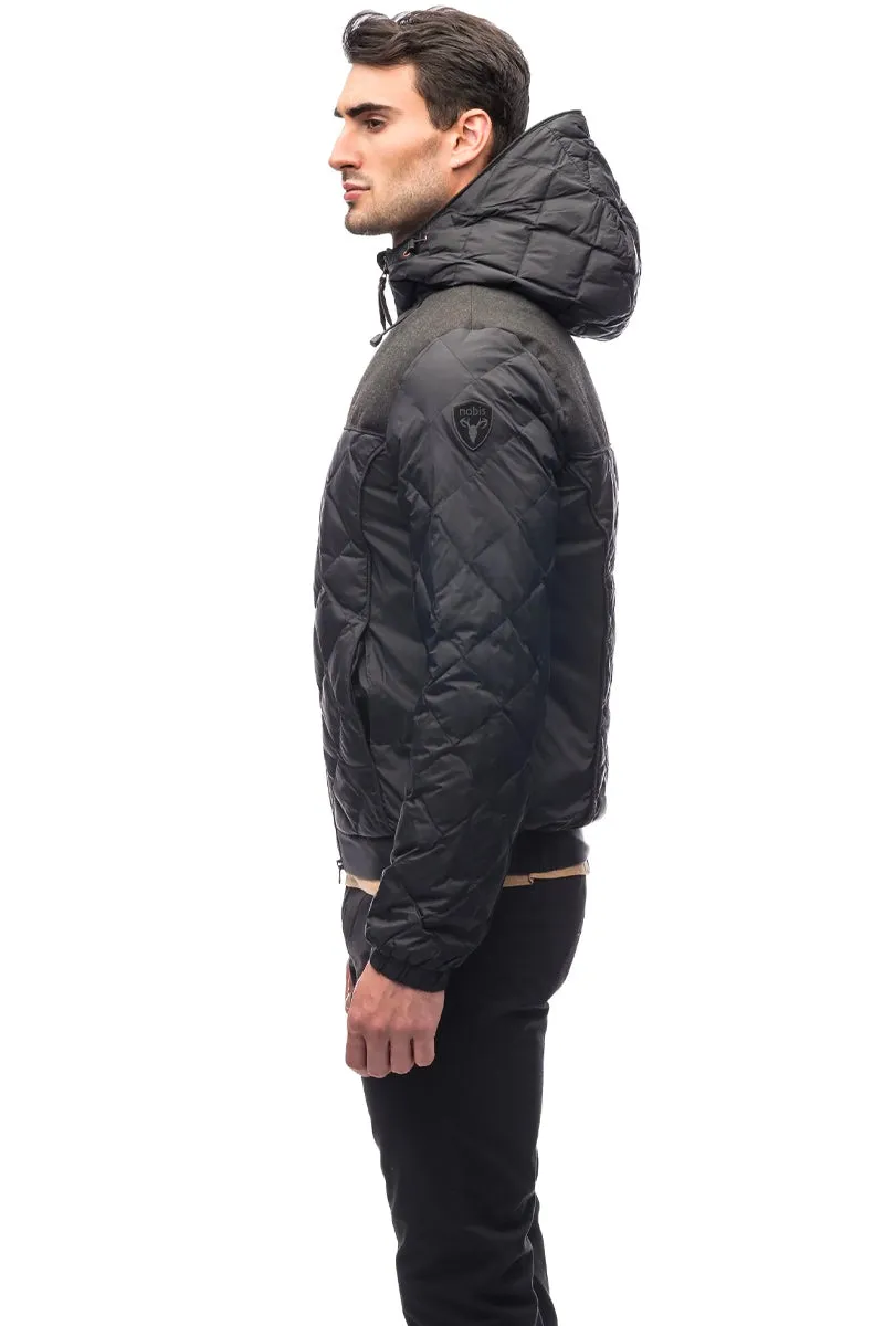 Elroy Men's Quilted Hooded Jacket Black / H.black