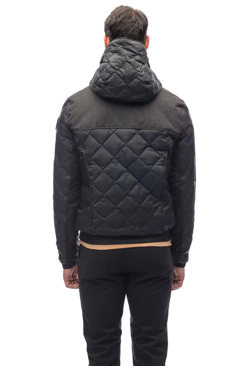 Elroy Men's Quilted Hooded Jacket Black / H.black