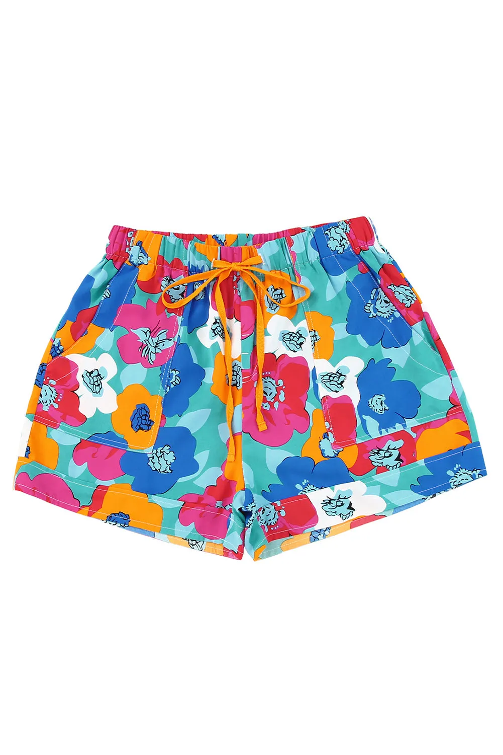 Floral Drawstring Elastic Waist Shorts