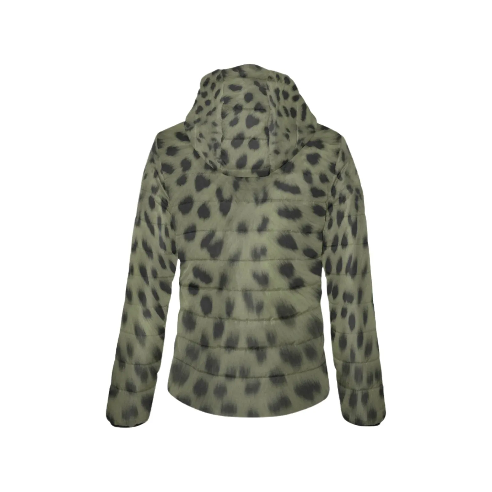 Forest Cheetah Women's Hooded Puffer Jacket