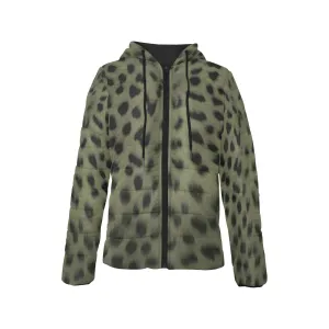 Forest Cheetah Women's Hooded Puffer Jacket