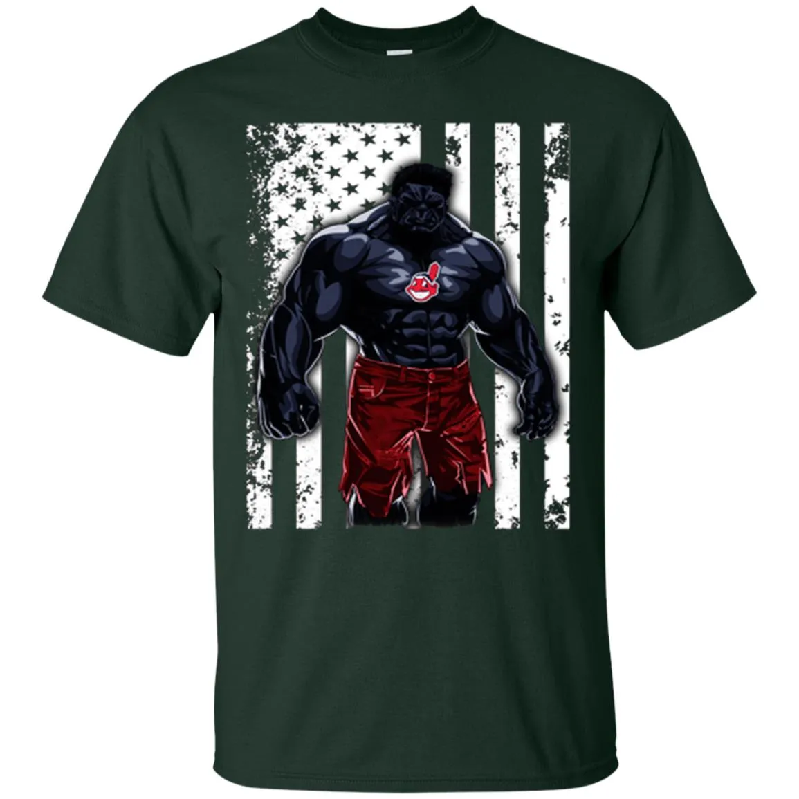 Giants Hulk Cleveland Indians T-shirt Flag Men Cotton T-Shirt