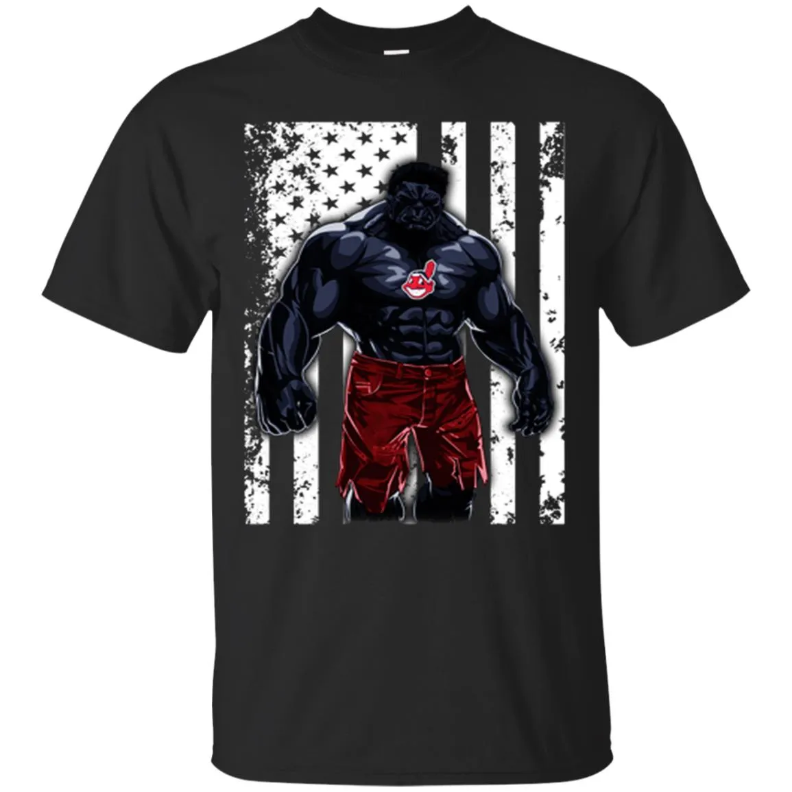 Giants Hulk Cleveland Indians T-shirt Flag Men Cotton T-Shirt