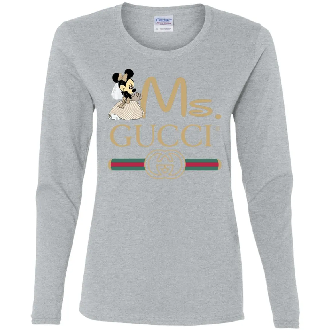 Gucci Couple Disney Ms Minnie Valentine's Day T-shirt Women Long Sleeve Shirt