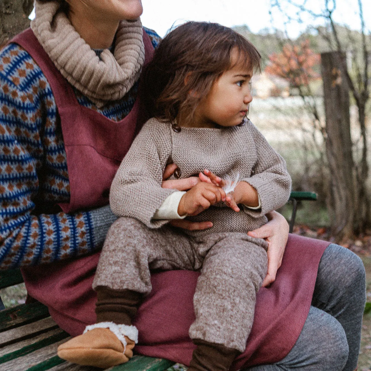 Hand knitted Rico Sailor Sweater in Baby Alpaca - Light Brown (9m-3y)