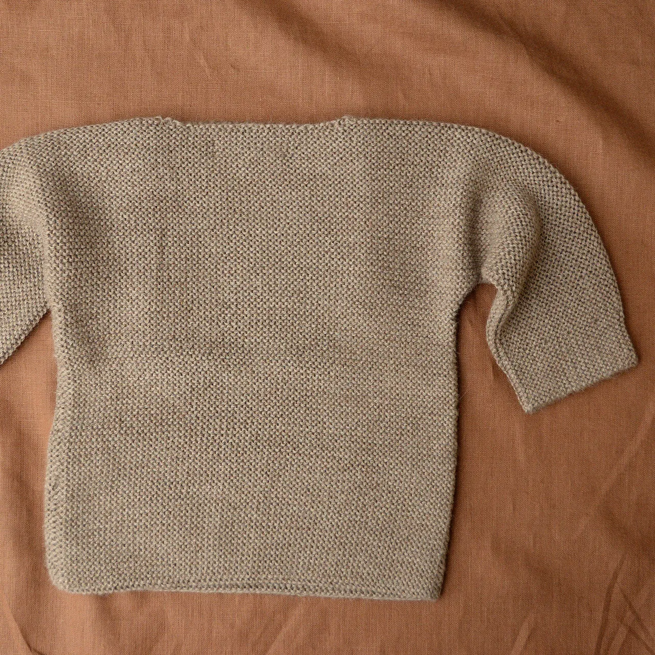 Hand knitted Rico Sailor Sweater in Baby Alpaca - Light Brown (9m-3y)