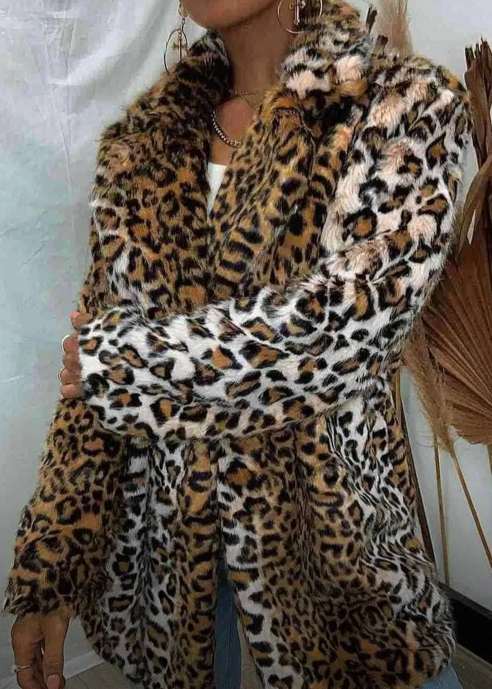 Hear us roar faux fur jacket - leopard