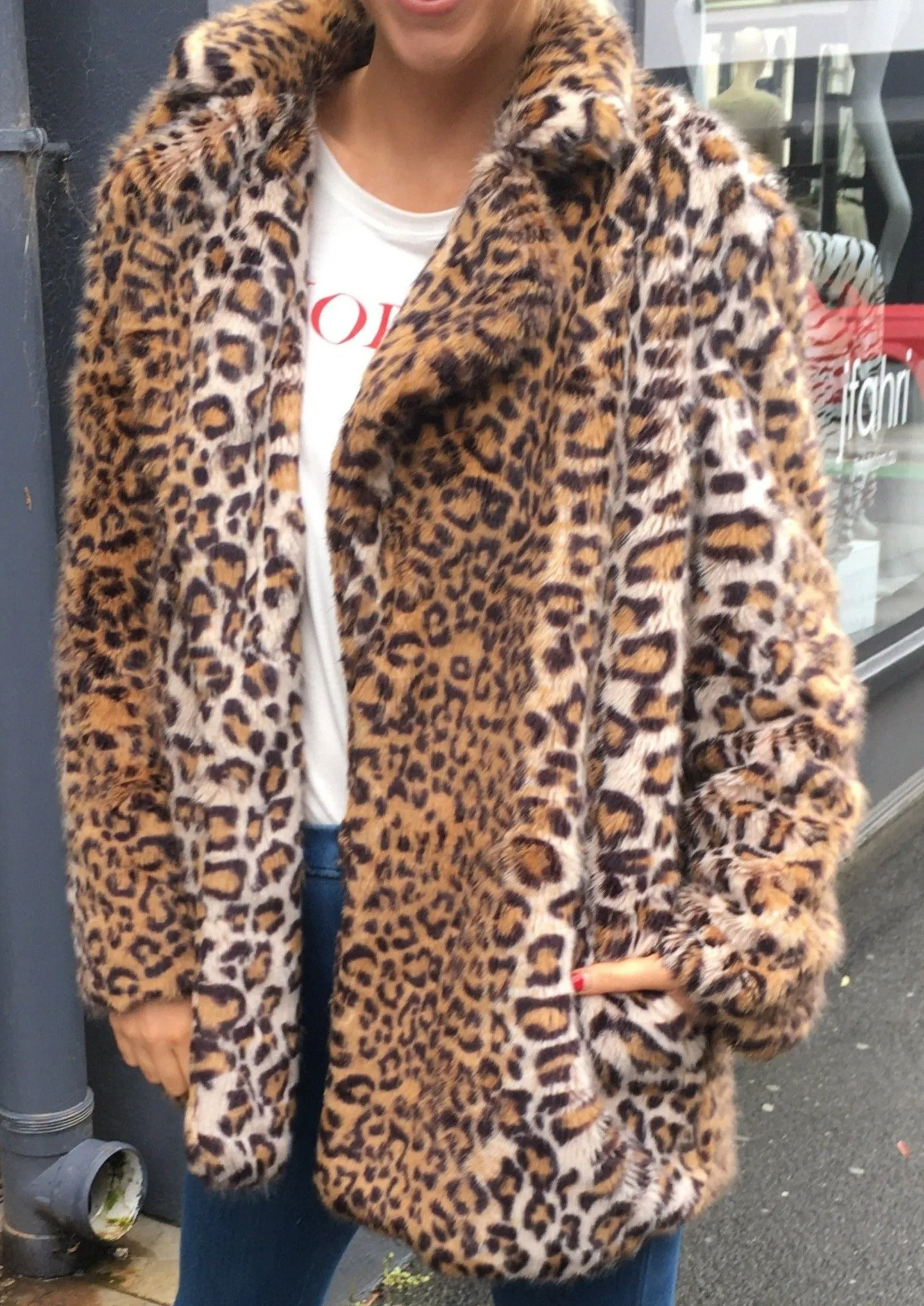 Hear us roar faux fur jacket - leopard