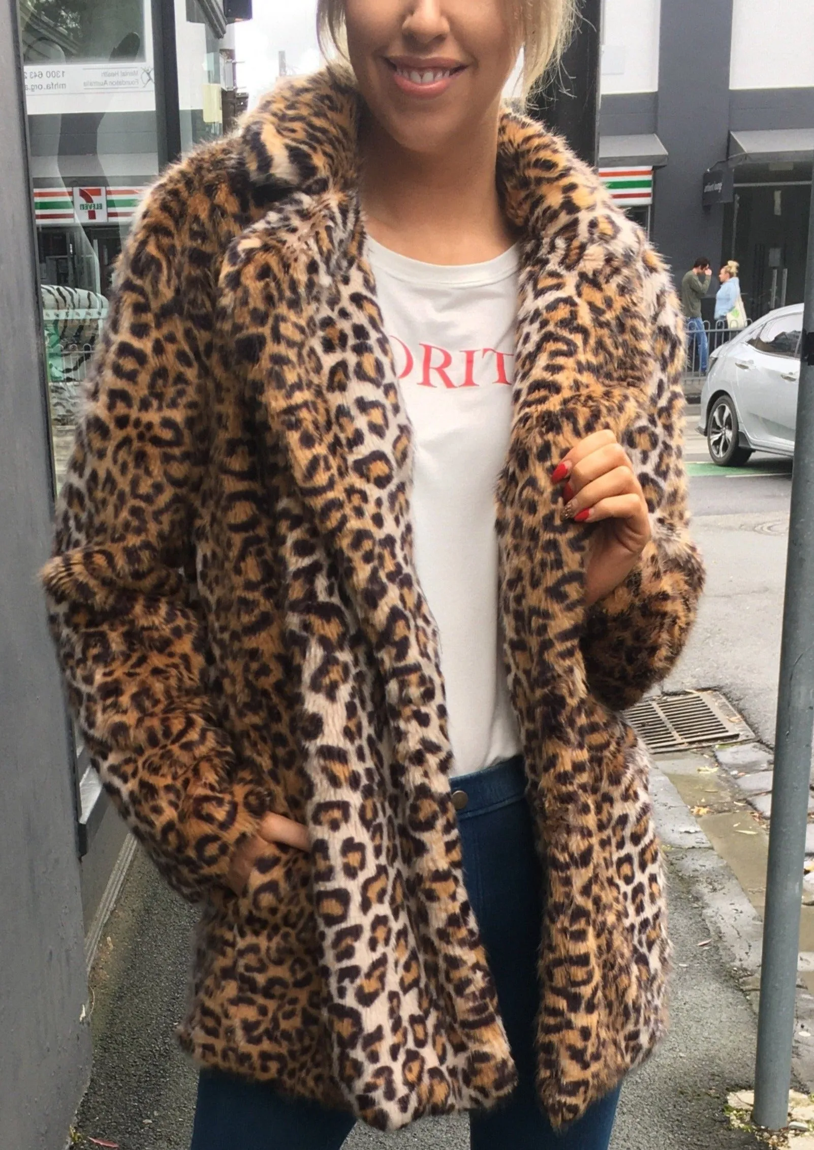 Hear us roar faux fur jacket - leopard