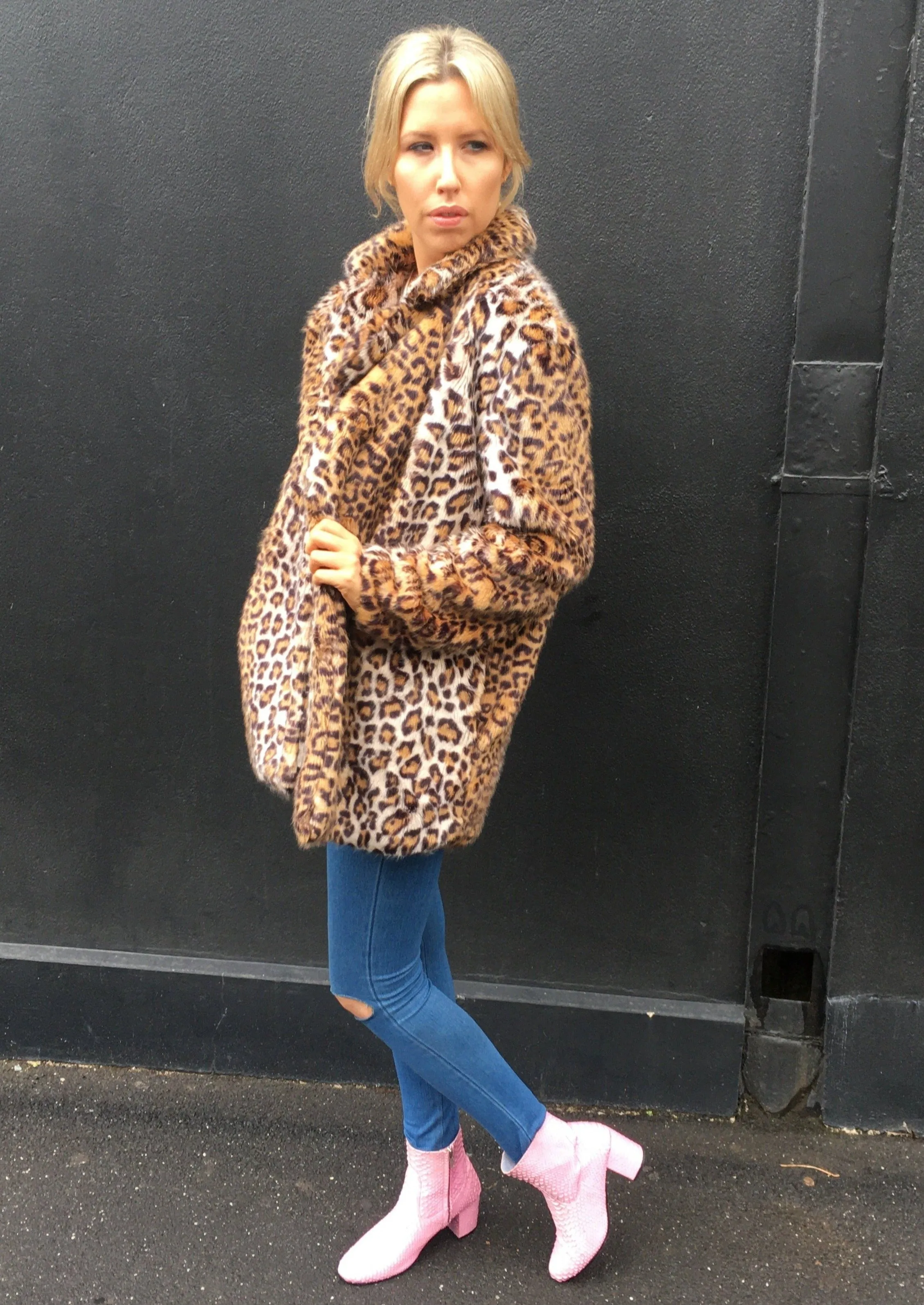 Hear us roar faux fur jacket - leopard