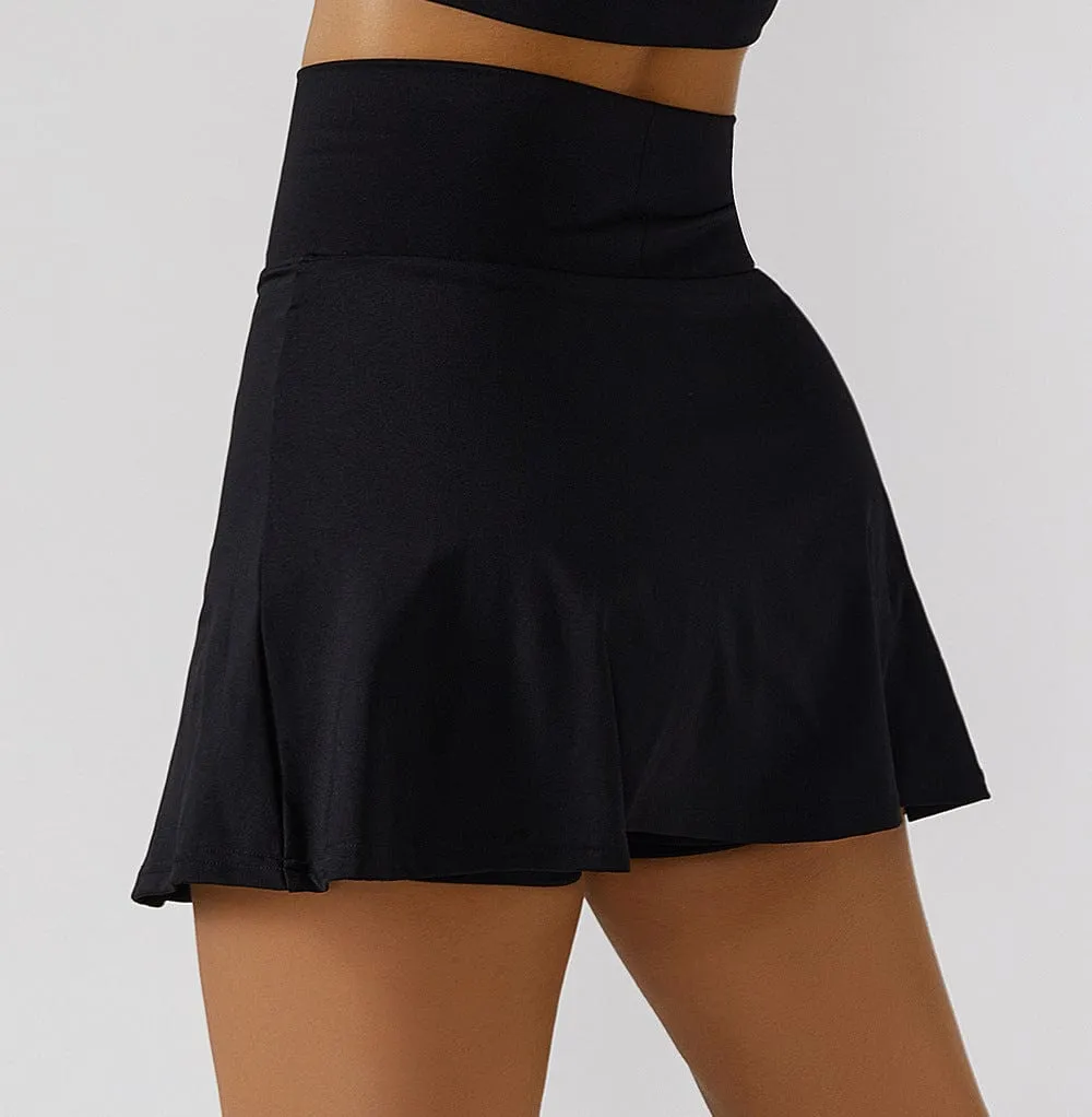 High Rise Buttery Soft Slit Mini Fitness Skort by Anna-Kaci