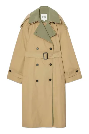 Layered Double-breasted Trench Coat