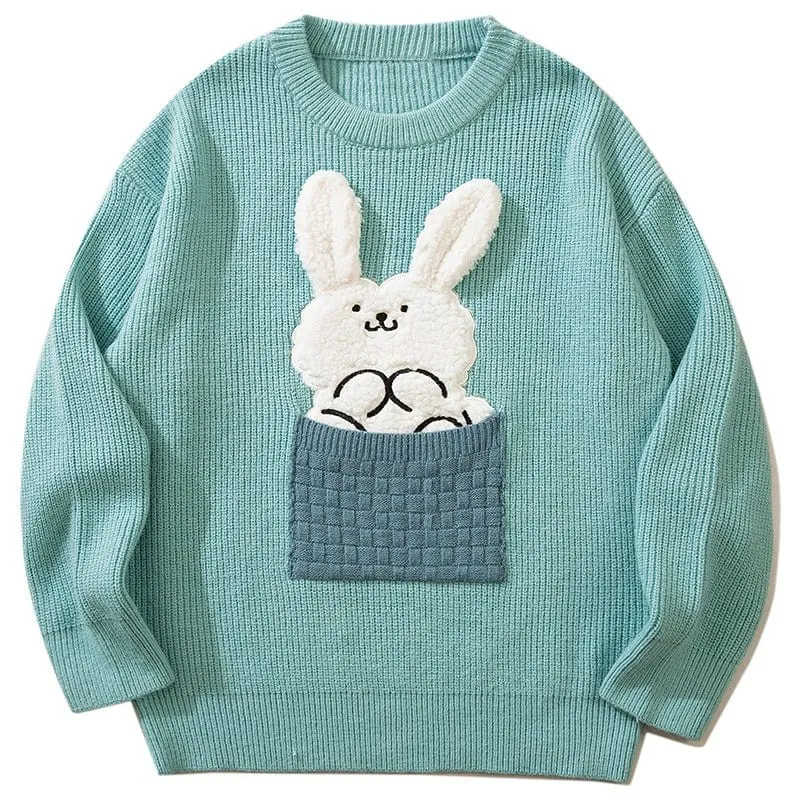 Lemandik Cozy Knitted Sweater Pocket Rabbit