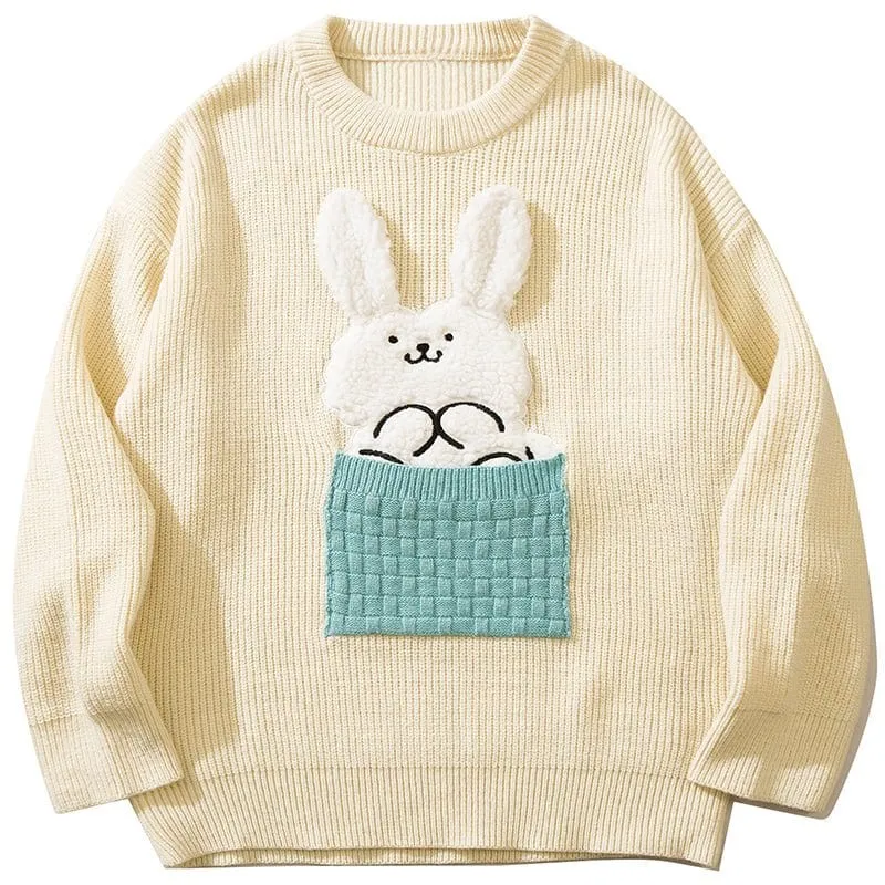 Lemandik Cozy Knitted Sweater Pocket Rabbit