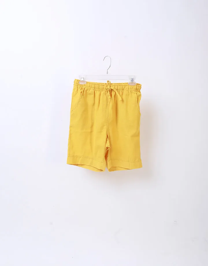 Linen Short with Elastic Waist