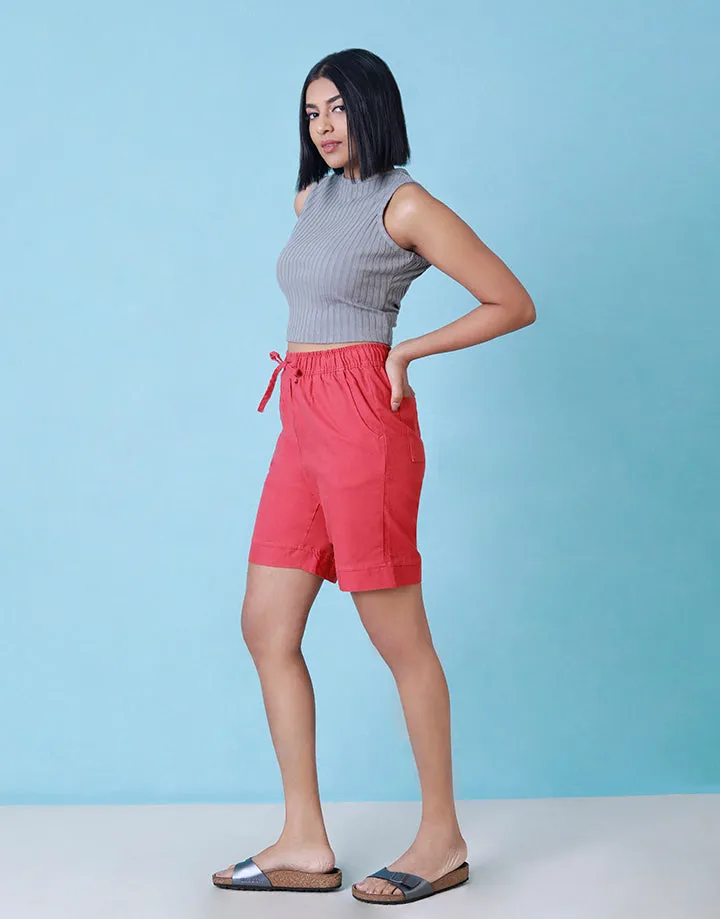 Linen Short with Elastic Waist