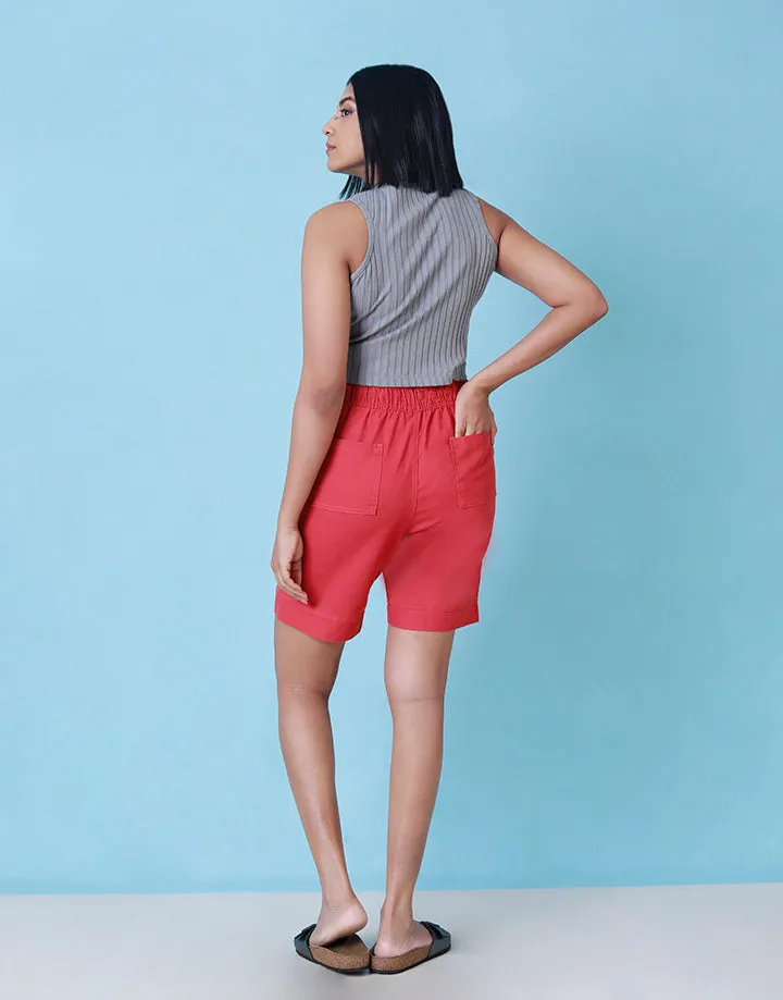 Linen Short with Elastic Waist