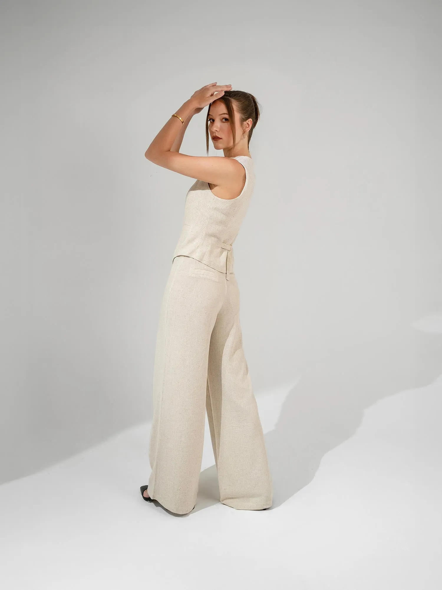 Linen Suit High Waist Pants - KC Shop