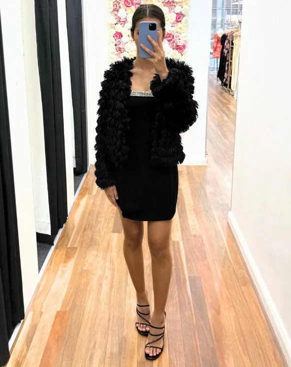 Lori Faux Fur Jacket - Black