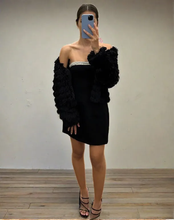 Lori Faux Fur Jacket - Black