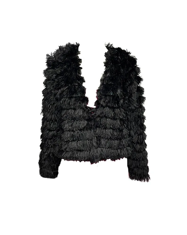 Lori Faux Fur Jacket - Black