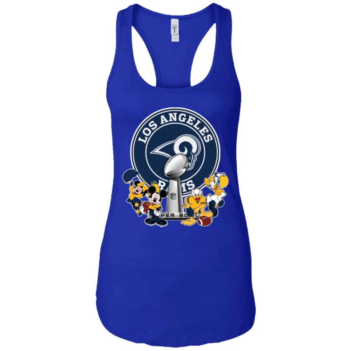 Los Angeles Rams Super Bowl 2019 Mickey Minnie Mouse Donald Daisy Duck Football Nfl Women Tank Top