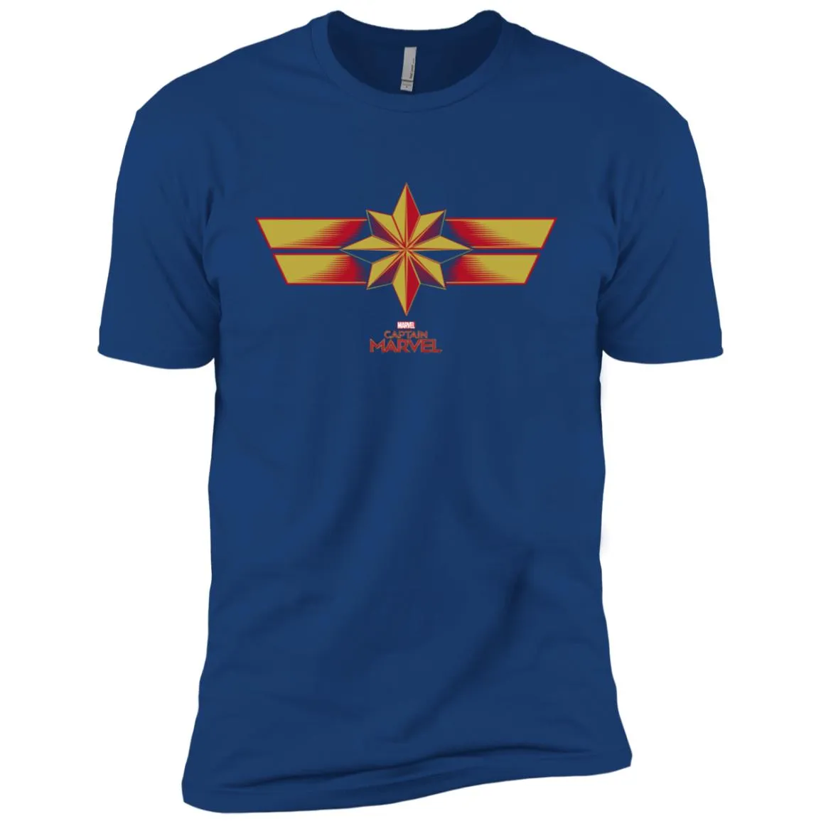 Marvel Captain Marvel Retro Red Yellow Logo Men Short Sleeve T-Shirt