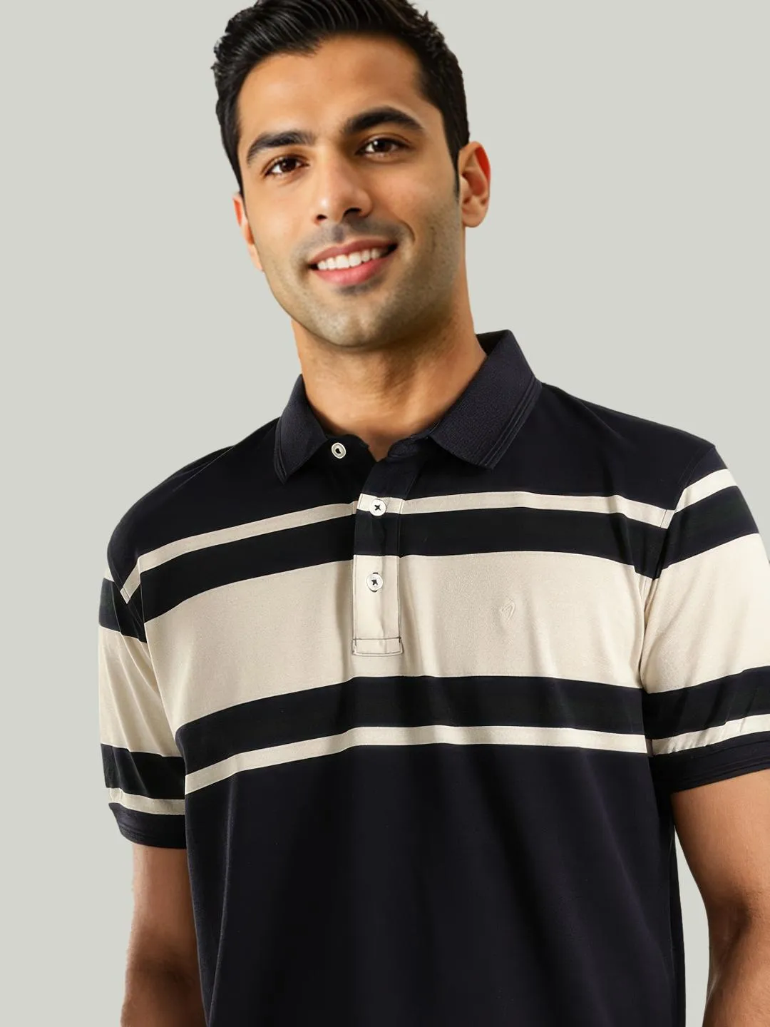 Men Striped Polo T-Shirt