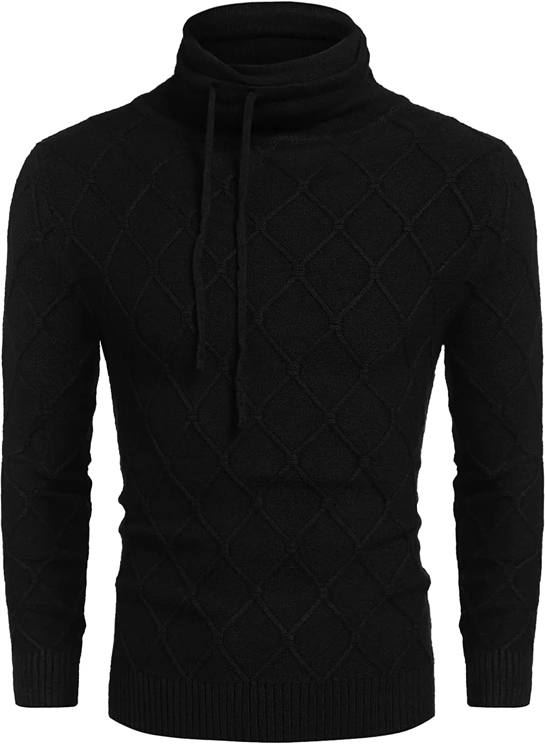 Men's Knitted Turtleneck Sweater Casual Thermal Long Sleeve Pullover