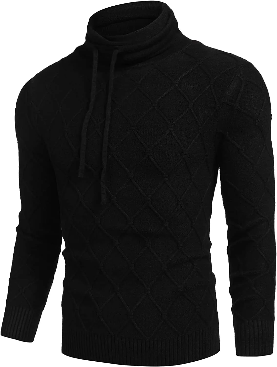 Men's Knitted Turtleneck Sweater Casual Thermal Long Sleeve Pullover